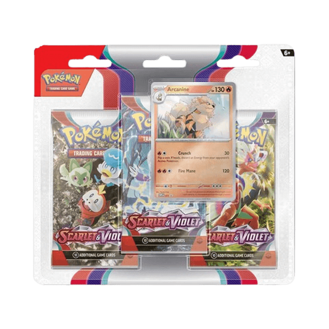 Scarlet and Violet 3 Pack Blister - Arcanine